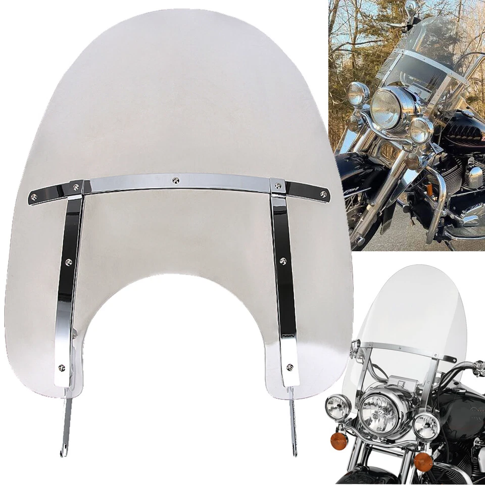 Fit for 1994-2023 Harley Touring Road King Clear Windshield W/Bracket Detachable - Image 3 of 4