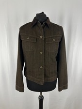 Womens Lauren Jeans Co. Ralph Lauren Demin Jacket Brown Cotton Large 41 In