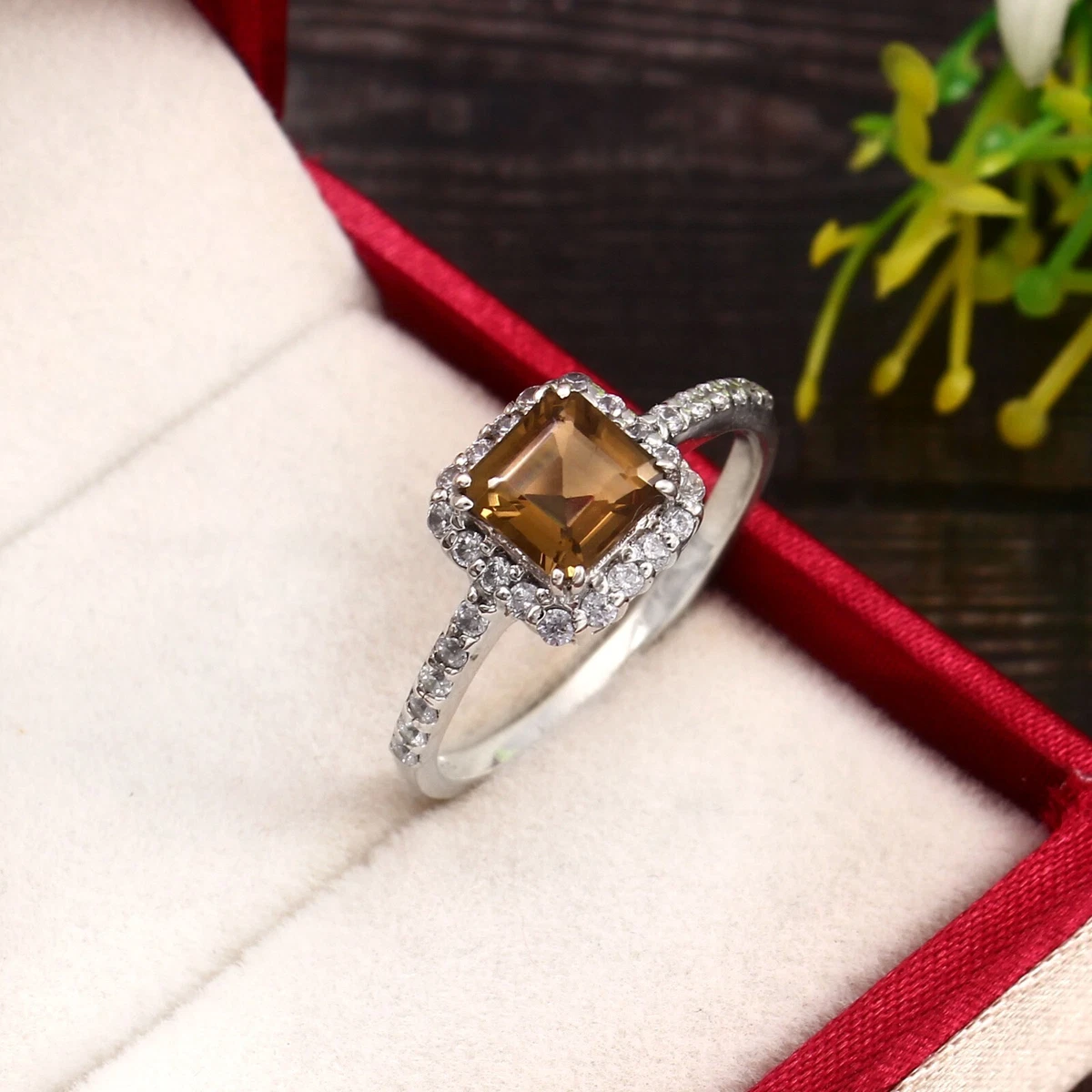 Sterling silver clearance smoky quartz ring
