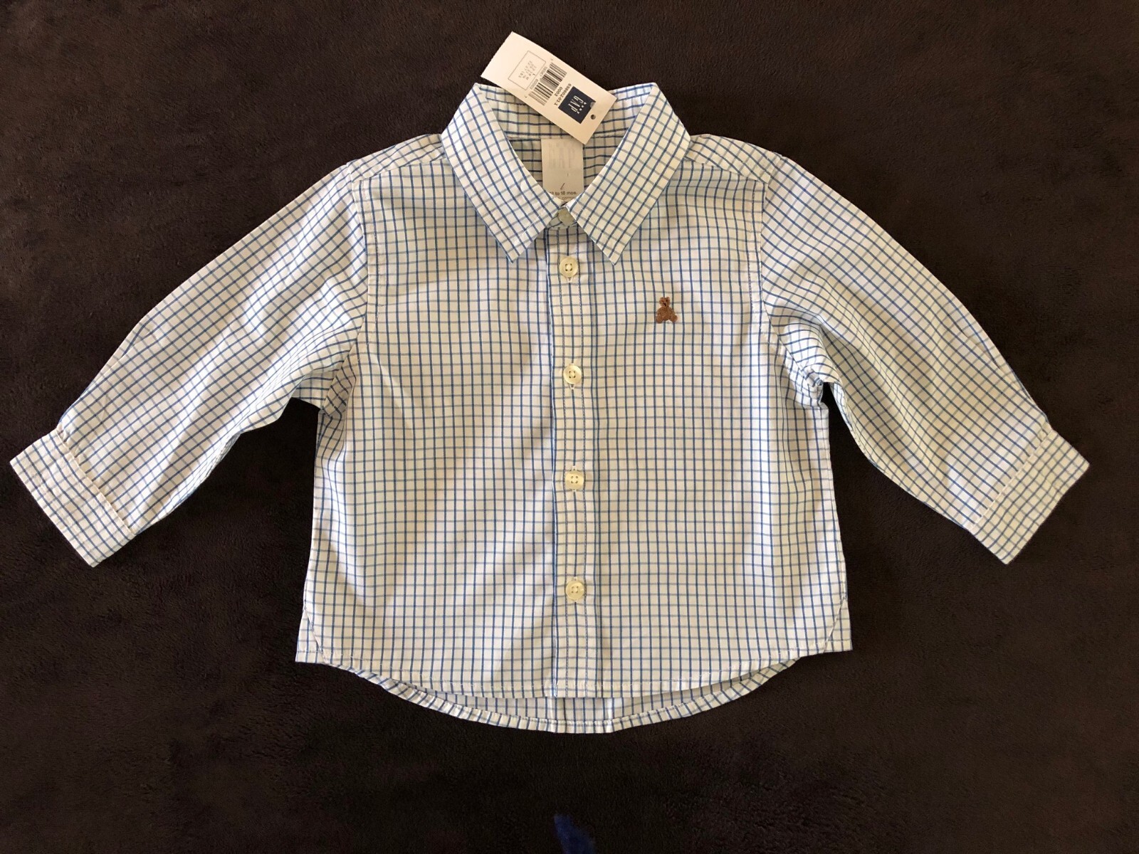 BABY GAP Boys Shirt Size 12 18 Months Long Sleeves 100 Cotton White