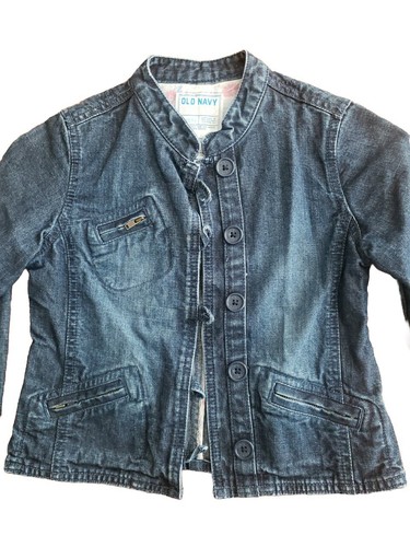Old Navy Girls Jean Jacket Denim Kids 100% Cotton Button Up - Size 6 - Picture 4 of 16