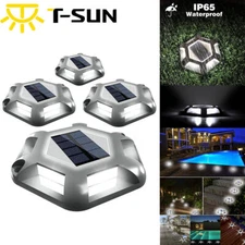 4Packs LED Outdoor Solar Deck Lights Dock Driveway Pathway Garden Lights US