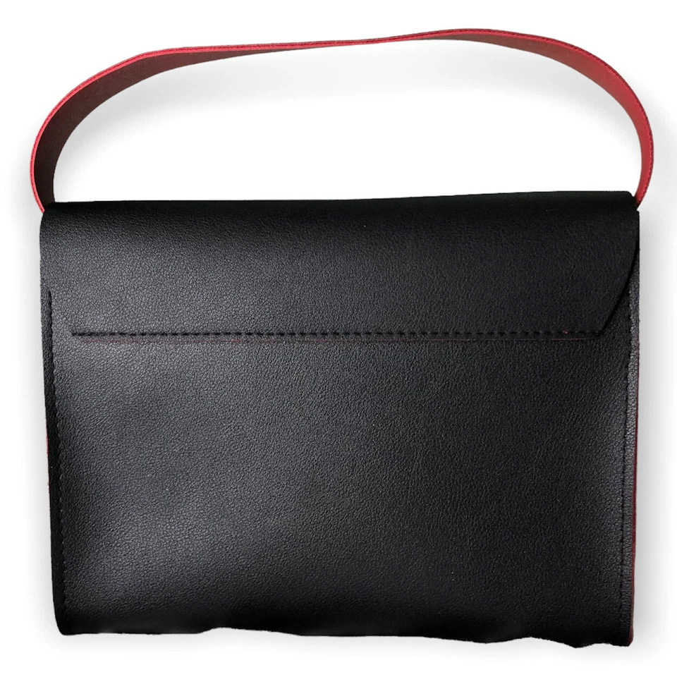 Bolso pequeño negro Piquadro para Collistar nuevo sin etiquetas cierre a presión rojo interior sistema operativo Foto 3 de 4