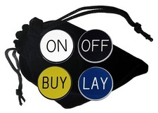 Craps On/Off and Buy/Lay boutons agneau avec pochette de rangement en velours noir