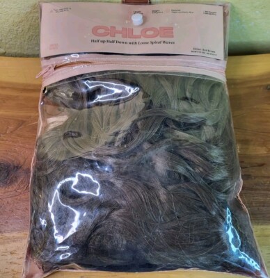 Chloe Extensions Hair 18'' Half Up Half Down Loose Spiral Waves Ash Brown