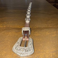 Women  s Justin Belt With Silver Toned Medallions Size 28 With Leather Bracelet