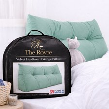 Velvet Headboard Wedge Pillow Double Bed Ergonomic Support UK Made