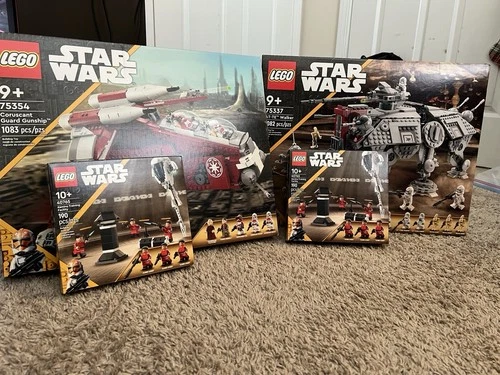 LEGO Star Wars Coruscant Guard Gunship, AT-TE, And Kamino Training Facility Lot