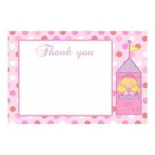 30 Blank Thank You Cards Notes Princess Pink Baby Shower Birthday  30 White ...