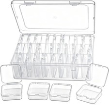 Bead Organizer Box, 31 Clear Mini Plastic Containers for Jewelry Crafts  Nail A