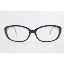 Lulu Guinness L521 AUB Eyeglasses Oval Aubergine Cream Rose Floral Frames
