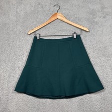 J. Crew Womens Green Lined Mini Skirt Preppy Academia Career Zipper Size 0