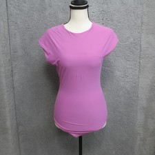 Abercrombie  Fitch Coquette Bodysuit Womens M Pink Fushia Glam Sleek Minimalist