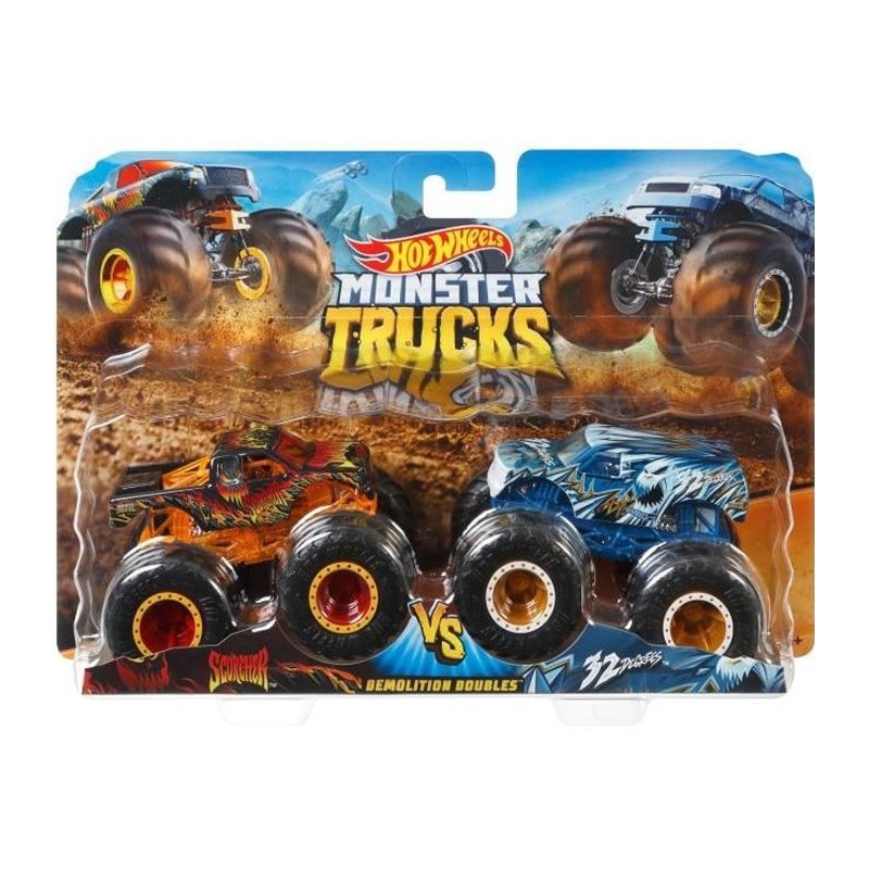 Hot Wheels Monster Truck coffret Double Démolition idée cadeau pour anniversaire enfant