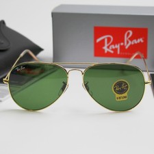 Ray-Ban RB3025 Aviator Pilot Sunglasses Gold Frame Green Lens Sunglass 58-14mm