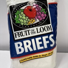 1996 Vintage 3 Pair Fruit of The Loom White Briefs XL 42-44 BRAND NEW SEALED 3