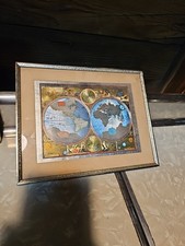 Un nuevo y acvrat mapa del mundo 1626 mapa del mundo laminado marco de madera enmarcado