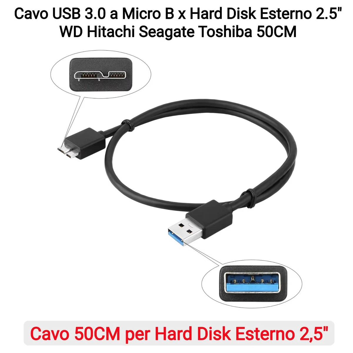 Cavo Dati Adattatore USB 2.0 Mini USB | Compatibile Con Toshiba Camileo S10 E Fotocamere - 2