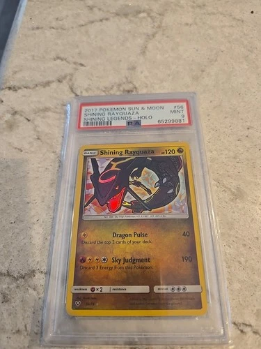 2017 POKEMON SUN & MOON SHINING LEGENDS #56 SHINING RAYQUAZA HOLO PSA 9 Mint