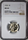 NGC MS-64 1930-P Buffalo Nickel, Blazing, Lightly Toned specimen.