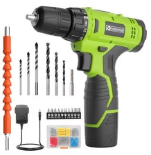 20V Cordless Drill Driver Kit, 30Nm 21+1 Torque, Led Light Screwdriver