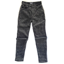 Vintage Versace Jeans Couture Monogram Argyle Velvet Pants Women Waist 24  Italy