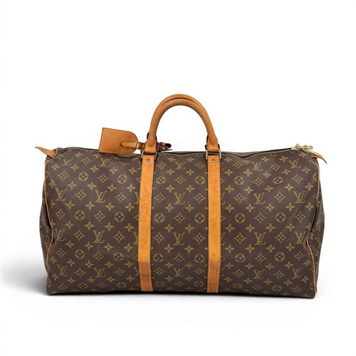 LOUIS VUITTON Keepall 55 Monogram Canvas Brown Vintage Travel Duffle Bag M41424
