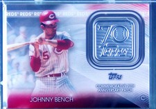2021 Topps Johnny Bench #70LP-JB Reds 70th Anniversary Logo Patch (Series 1)