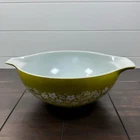 Vintage Pyrex 444 Spring Blossom Green Crazy Daisy Cinderella Mixing Bowl 4 Qt