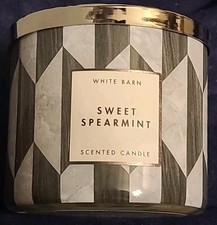 New White Barn Bath  Body Works - SWEET SPEARMINT 3 Wick CANDLE - Retired HTF