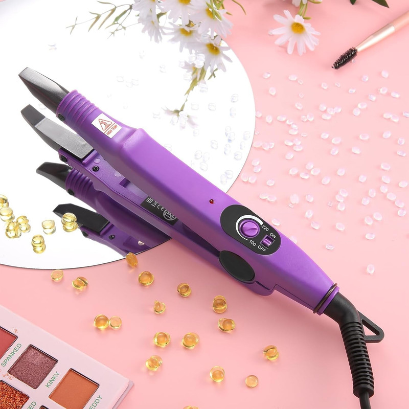 Lothee Fusion Hair Extension Heat Iron with Keratin Beads, Glue Purple