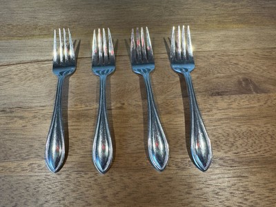 WALLACE AMERICAN TRADITION Salad Forks 6.5  Stainless Beaded - only two left