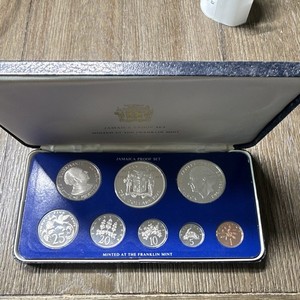 1975 Jamaica Proof Set Uncirculated Uncertified Ungraded Franklin Mint No Coa