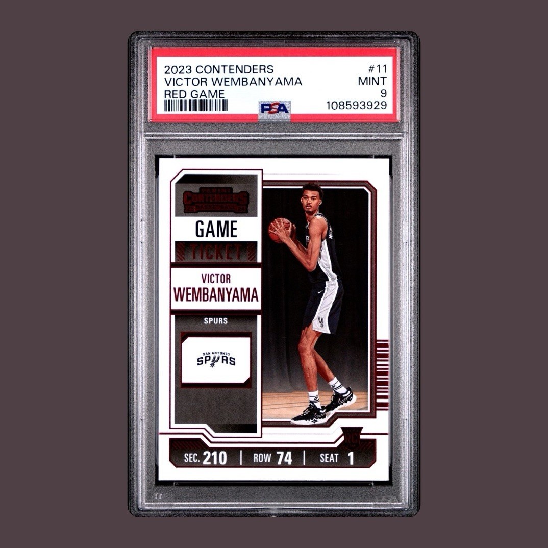 2023-24 Contenders Basketball Victor Wembanyama #11 Red Game Ticket PSA 9 Spurs