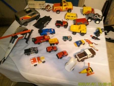 LARGE COLLECTIOM OF OLD TONKA TRUCKS CARS TRAILERS HELICOPTER MORE STEEL PLASTIC