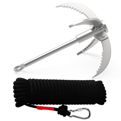 #ad Grappling Hook Stainless Steel Claw with 20m Rope for Camping Hiking Salvage $51.99