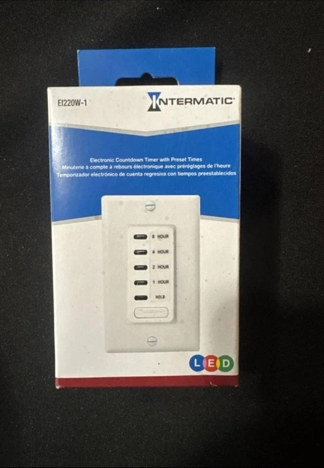 WHF EI220W-1 1/2/4/8 Hour SPST 1800-Watt In-Wall Countdown Timer White Quietcool - Image 2 of 3