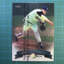 1998 Topps Finest #40 Roger Clemens Base Toronto Blue Jays Protector On NM