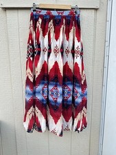 Vtg Roughrider Western Maxi Aztec Skirt Medium Boho Cowgirl Ranch USA Made