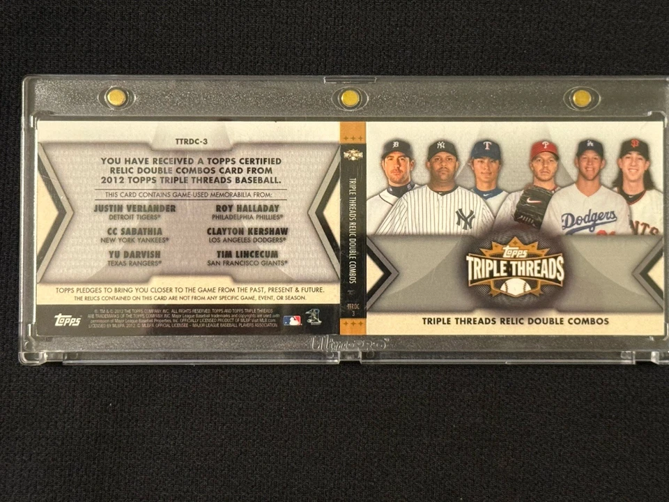 2012 Topps TT /18 Booklet Verlander Sabathia Darvish Halladay Kershaw Lincecum - Image 3 of 3