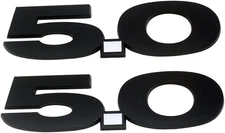 2Pc 2011-2014 5.0 Liter Emblem Driver & Passenger Side Badge Matte Black White