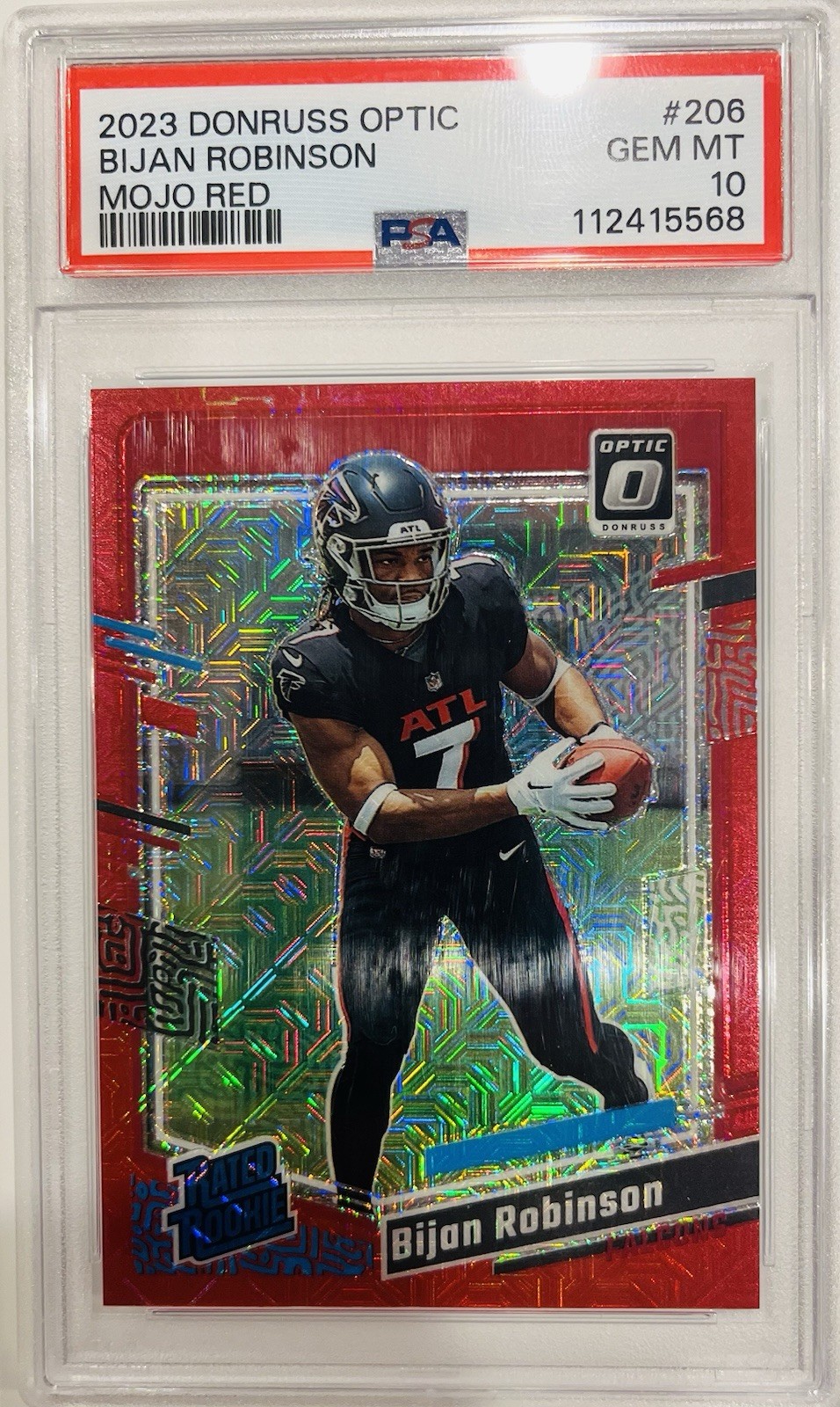 2023 Panini Donruss Optic #206 Red Mojo Prizm Bijan Robinson PSA 10
