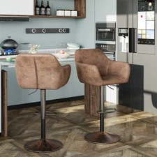 Bar Stools Set of 2 for Kitchen Counter Adjustable Swivel Height Barstools 29 In