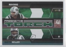 2009 Donruss Elite Passing the Torch Green Don Maynard Dustin Keller #6 HOF 0f3