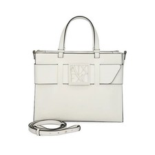 Borsa Armani Exchange Susie bianca neutra donna grande borsetta usata