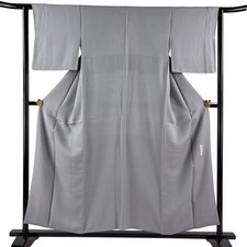 JAPANESE KIMONO IROMUJI GRAY 154.4cm 5 ft 1 in PURE SILK B2715