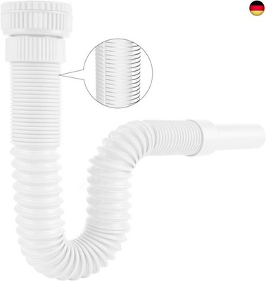 Hibbent Flexibler Ablaufschlauch mit Verstärkter Stahldraht & Adapter, 