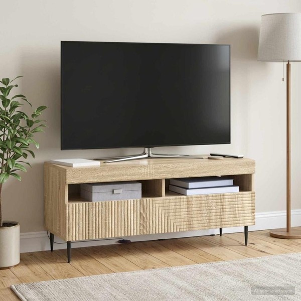 Led-Tv-Schrank Haarlem 100 X 35 X 43 Cm Sonoma-Eiche-image