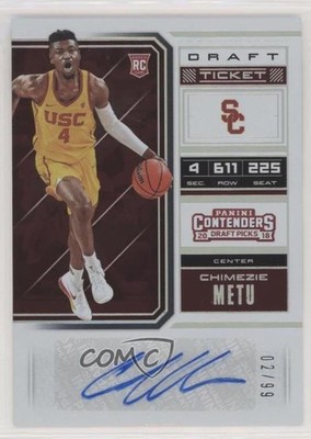 2018 Panini Contenders Draft Picks Ticket 2/99 Chimezie Metu Rookie Auto RC 0c2