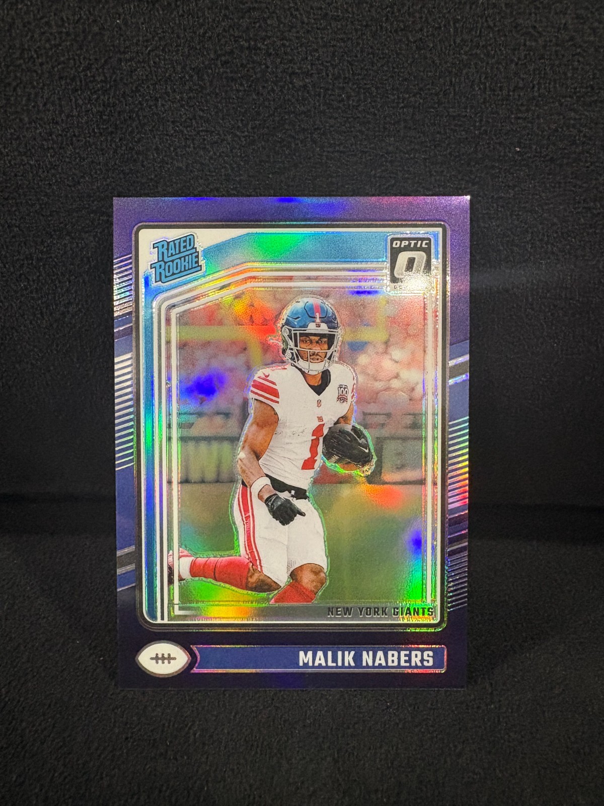 2024 Malik Nabers Panini Donruss Optic Rated Rookie RC #271 Purple Holo 6/60 SSP